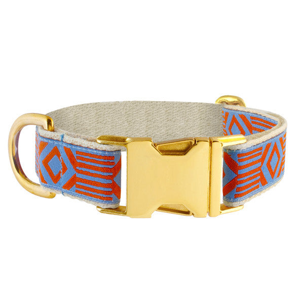 Out Of My Box Collar in Lake Blue & Rust