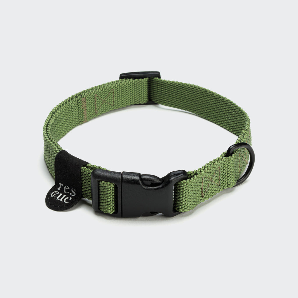 Nylon Dog Collar RESC7UE Green from Cloud 7