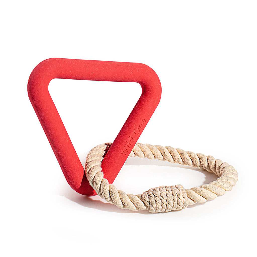 Wild One - Triangle Rope Tug Toy - Coral Red