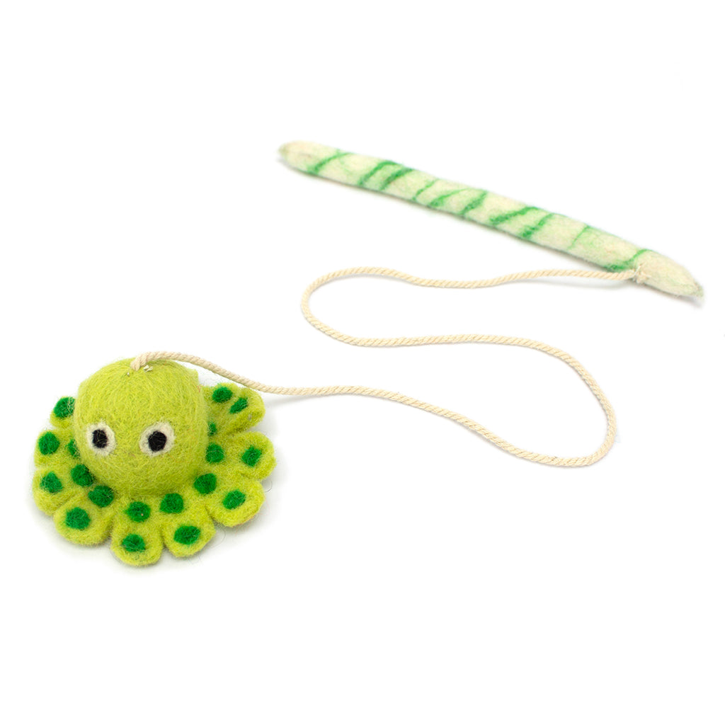 Olive Octopus Cat Toy by Hiro + Wolf