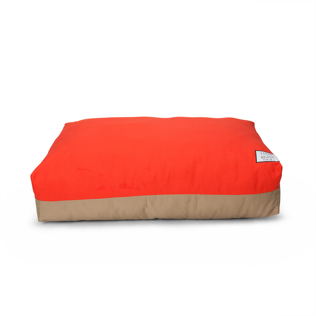 Flip Stitch Bed in Orange & Khaki
